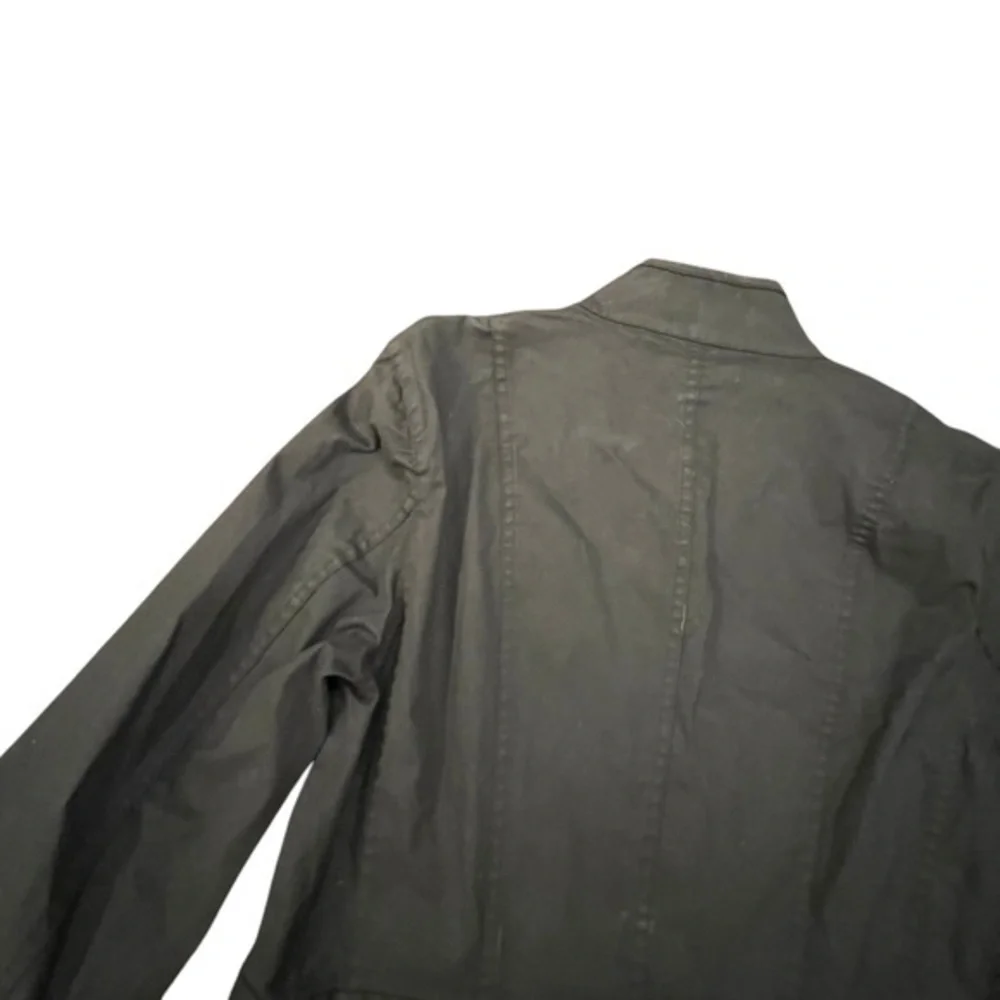 Talbots Military Jacket Women’s Size 6 Stretch Black Twill Long Sleeve Button Up
